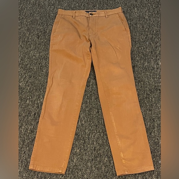 Everlane Uniform khaki beige flat front slim fit pants cotton blend 30x30 men 30 - Picture 1 of 14